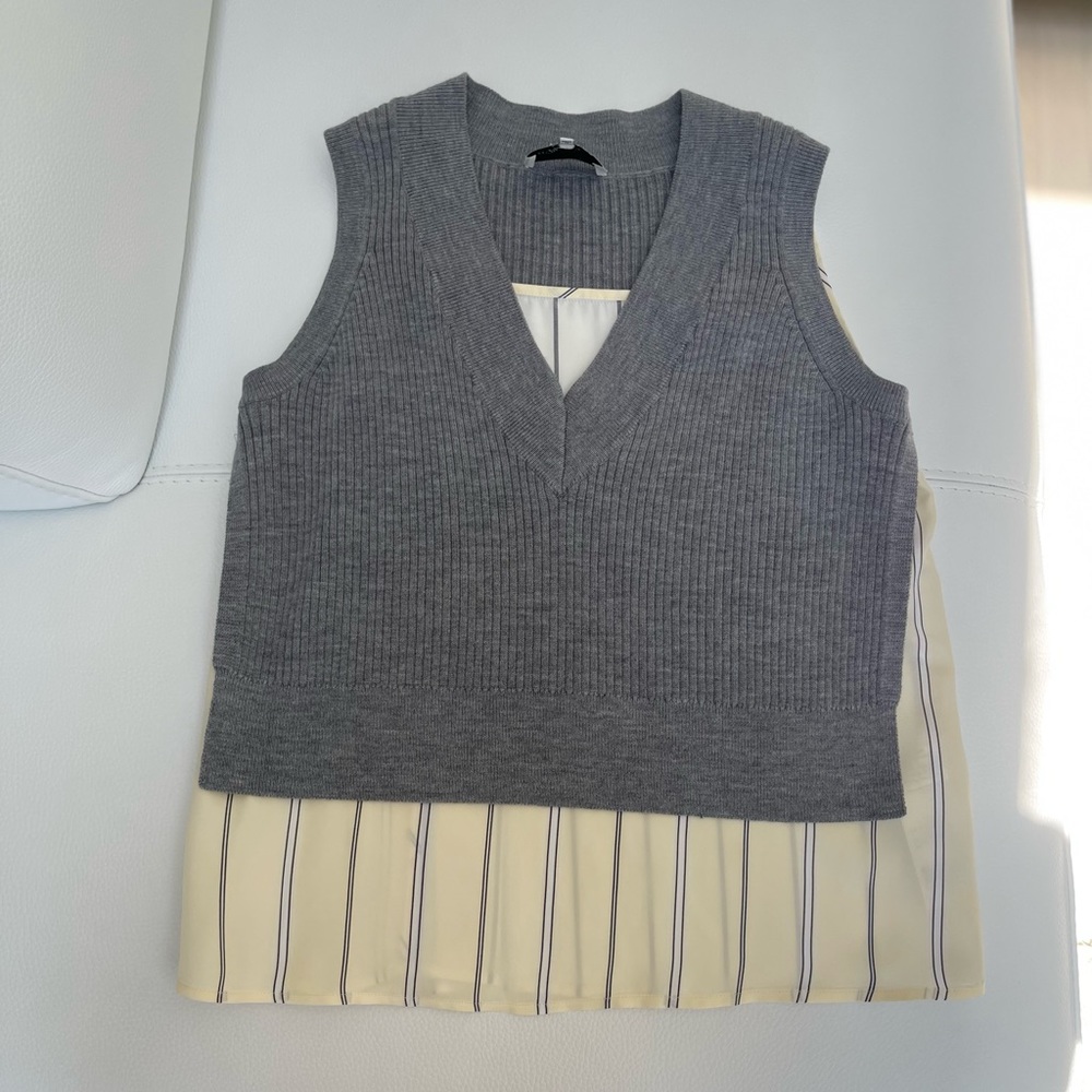 3.1 Phillip Lim Cropped Pin Stripe Sweater Top XS